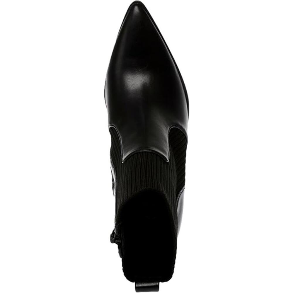 NEW Wild Pair Trinityy Pointed-Toe Pull-On Knit Dress Booties Black Smooth 8.5M - Picture 2 of 4
